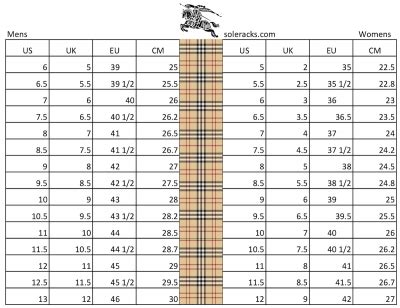 burberry european sizes|Burberry size chart pdf.